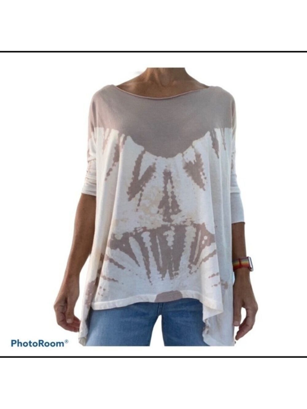 New Free People Oversized Tie Dye Top - Picture 3 of 3